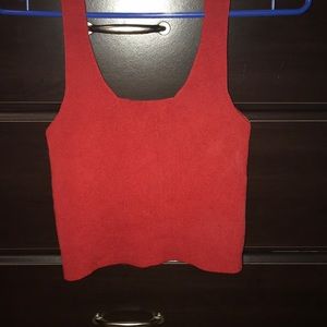Red crop top